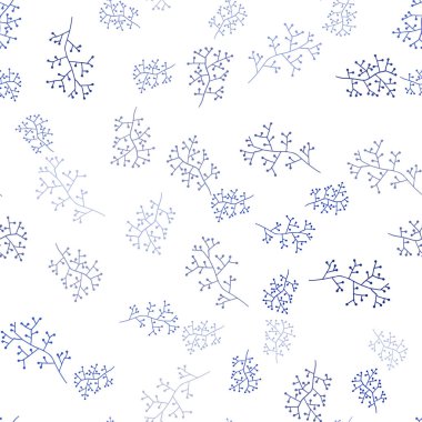 Koyu mavi dalları ile Dikişsiz soyut desen vektör. Doodle çizimi bırakır ve Origami tarzında şubeleri. Kartvizit, Web siteleri için şablon.