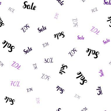 Koyu mor vektör satış fiyatları 30, 50, %70 sorunsuz doku. Soyut illüstrasyon renkli gradyan sembolleri satış ile. Süper satış siyah Cuma için zemin.