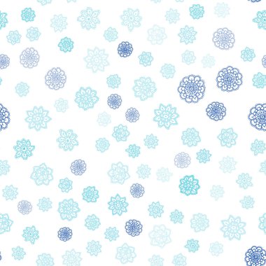 Hafif mavi vektör parlak kar taneleri ile sorunsuz düzeni. Kristalleri ile glitter soyut Illustration buz. Tekstil, kumaş, duvar kağıtları için tasarım.