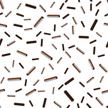 Koyu kahverengi vektör kesintisiz, izometrik şablonu tekrar tekrar sopa ile. Glitter soyut illüstrasyon renkli sopa ile. Doku pencere panjur, perdeler için.