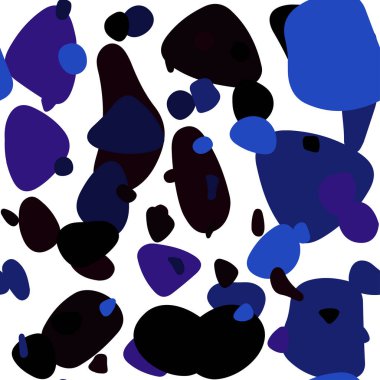 Koyu mavi noktalar ile sorunsuz kapak vektör. Bulanık daireler doğa tarzı ile güzel renkli resimde. Desen tasarım kumaş, duvar kağıtları.