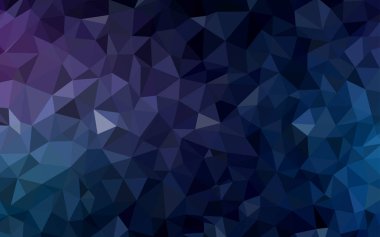 Koyu pembe, mavi soyut poligonal şablon vektör. Gradyan ile poligonal soyut resim. Afiş için tamamen yeni şablon.