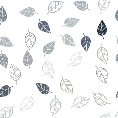 Açık mavi, kırmızı vektör sorunsuz doğal zemin yaprakları ile. Yaprakları doodle tarzı ile renkli soyut resimde. Desen için modaya uygun Kumaş, duvar kağıtları.