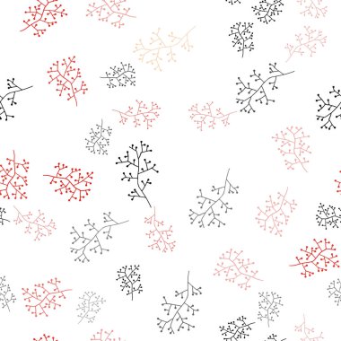 Işık turuncu vektör dalları ile seamless doğal modeli. Yaprakları ve dalları ile zarif bir parlak örnek. Tekstil, kumaş, duvar kağıtları için tasarım.