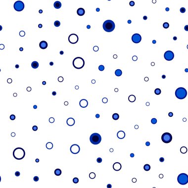 Koyu mavi daire şekilleriyle birlikte sorunsuz düzen vektör. İllüstrasyon renkli soyut daireler parlayan ayarlanmış. Duvar kağıdı, kumaş üreticileri için modaya uygun bir tasarım.