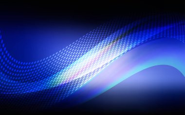 Noktalar, çizgiler ile koyu mavi vektör kapak. Soyut illüstrasyon renkli diskler ve üçgenler ile. Tasarım, iş reklam için.