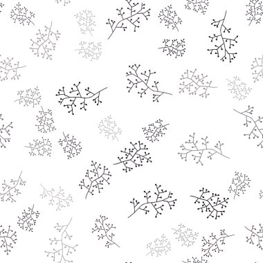 Koyu mor vektör dalları ile sorunsuz arka plan. Bulanık tarzı yapraklar, dallar ile yaratıcı çizimde. Tasarım için duvar kağıdı, kumaş üreticileri.