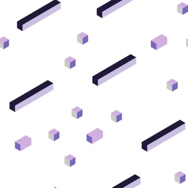 Rhombus hafif mor vektör kesintisiz, izometrik şablonu. Modern Soyut illüstrasyon renkli dikdörtgenler ile. Desen için modaya uygun Kumaş, duvar kağıtları.