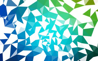 Açık mavi, vektör soyut poligonal model yeşil. Noktalı resim stili üçgenler ile yaratıcı çizimde. Tamamen yeni bir tasarım sizin broşürü.