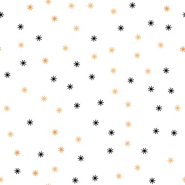 Işık turuncu vektör parlak kar taneleri ile sorunsuz düzeni. Renkli dekoratif tasarım kar ile xmas tarzında. Doku pencere panjur, perdeler için.