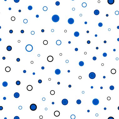 Hafif mavi vektör daireler ile sorunsuz şablonu. Kabarcıkları ile soyut tarzda bulanık dekoratif tasarım. Duvar kağıdı, kumaş üreticileri için modaya uygun bir tasarım.