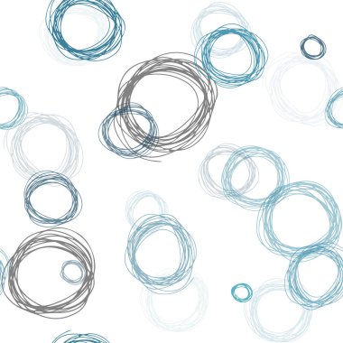 Açık mavi renk vektörlü, noktalı arkaplan. Parlak renkli soyut çemberlerin olduğu bir resim. Kartvizitler, web siteleri için şablon.