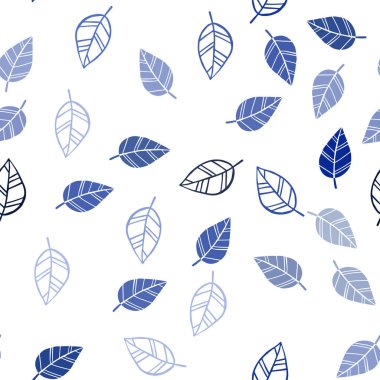 Koyu mavi vektör sorunsuz doodle desen yaprakları ile. Dekoratif illüstrasyon soyut şablonundaki karalamalar ile. Desen için modaya uygun Kumaş, duvar kağıtları.