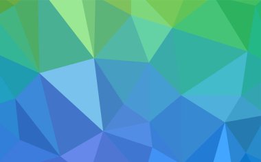 Açık mavi, vektör Çokgen zemin yeşil. Üçgenler ile renkli soyut resimde. Desen için bir marka kitabın zemin.