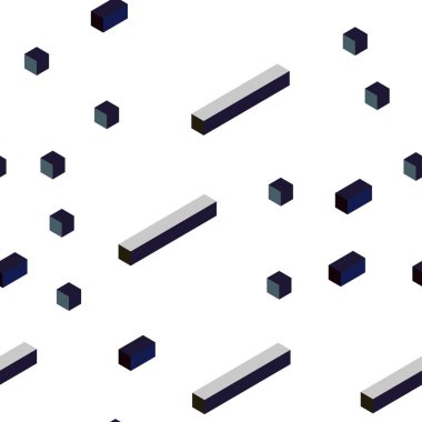 Koyu mavi dikdörtgen tarzı kesintisiz, izometrik doku vektör. Dikdörtgenler renkli gradyan ile arka plan üzerinde. Tasarım için duvar kağıdı, kumaş üreticileri.