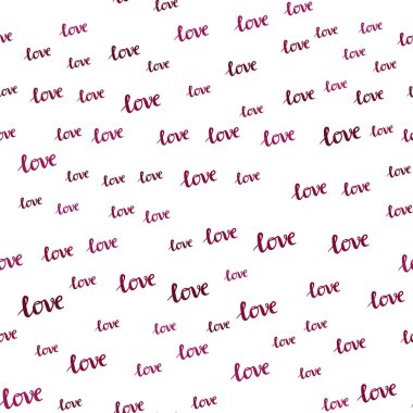 Koyu pembe, sarı aşk sözcükleri ile sorunsuz arka plan vektör. İllüstrasyon renkli romantik tarzda Love You ifade ile. Desen için modaya uygun Kumaş, duvar kağıtları.