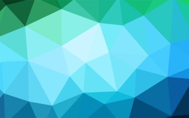 Koyu mavi, yeşil düşük poli doku vektör. Gradyan ile zarif parlak poligonal illüstrasyon. Afiş için tamamen yeni şablon.