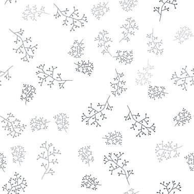 Koyu mavi vektör sorunsuz doodle şablonu dalları ile. Bulanık tarzı yapraklar, dallar ile yaratıcı çizimde. Desen tasarım kumaş, duvar kağıtları.