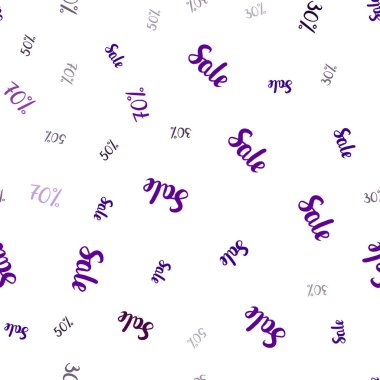 Koyu mor vektör 30, sembolleri ile sorunsuz kapak 50, % 70 satış. Soyut illüstrasyon renkli gradyan sembolleri satış ile. Reklamlar, poster, afiş satış için desen.