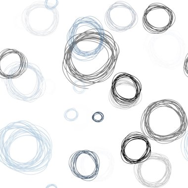 Hafif mavi vektör daireler ile sorunsuz şablonu. Soyut illüstrasyon renkli baloncuklar doğa tarzı ile. Doku pencere panjur, perdeler için.