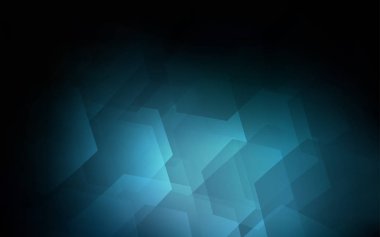 Renkli altıgenli koyu mavi vektör deseni. Altıgenli soyut bir tasarım. Reklamlar, broşürler için desen.