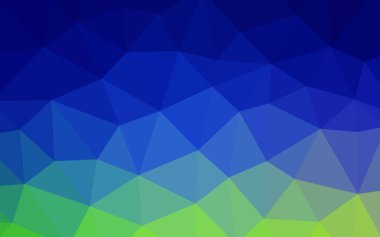 Açık mavi, vektör düşük poli düzen yeşil. Glitter soyut resim zarif bir üçgen ile. İşiniz için en iyi üçgen tasarım.