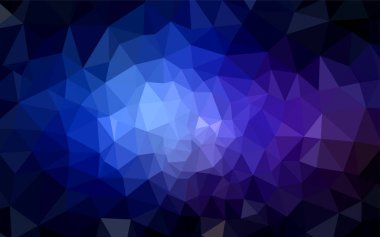 Koyu pembe, mavi parlayan üçgen düzen vektör. Geometrik şekil gradyan ile Origami tarzında. Tasarımınız için üçgen desen.