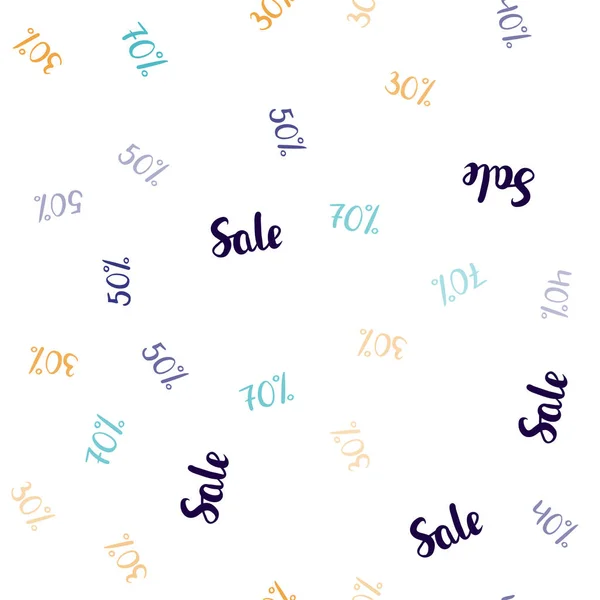 の記号を暗い多色ベクトル シームレス カバー の売上 白い背景のグラデーションで販売の色言葉は プロモーション 割引のための背景 — ストックベクタ