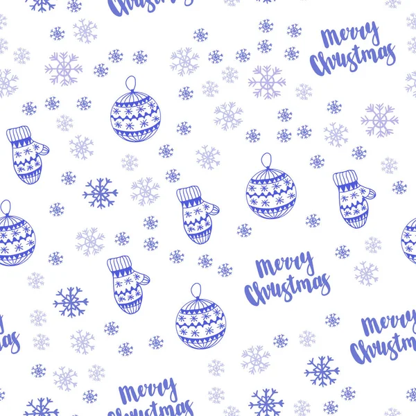 浅紫色矢量无缝覆盖美丽的雪花 五颜六色的圣诞元素与渐变 壁纸的设计模式 — 图库矢量图片