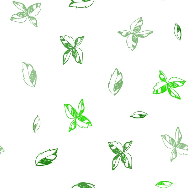 Light Green Vector Seamless Elegant Wallpaper Leaves Glitter Abstract Illustration — Stock Vector