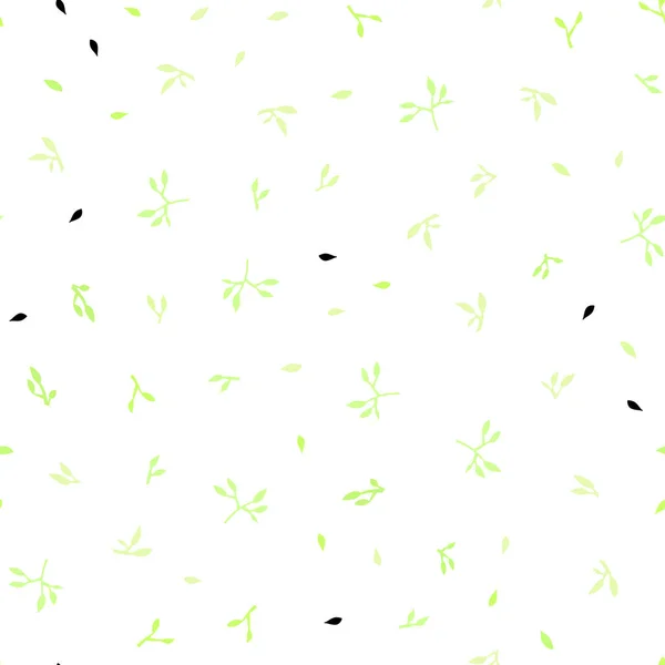 Hellgrüne Gelbe Vektor Nahtlos Elegante Muster Mit Blättern Eine Vage — Stockvektor
