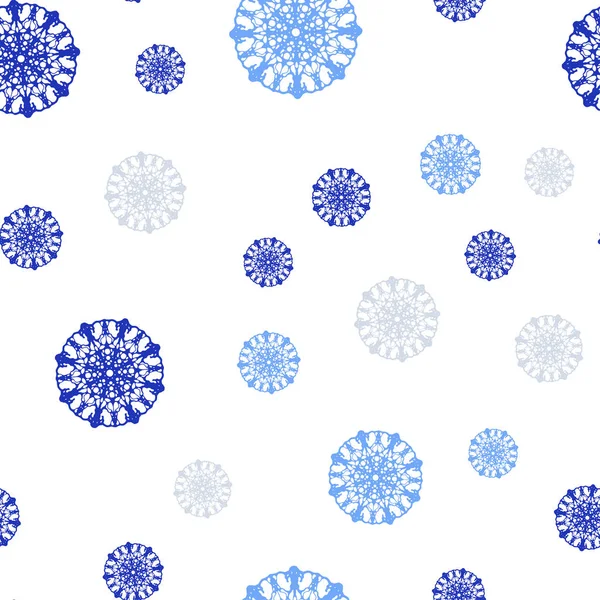 Modèle Sans Couture Rose Clair Vecteur Bleu Avec Flocons Neige — Image vectorielle