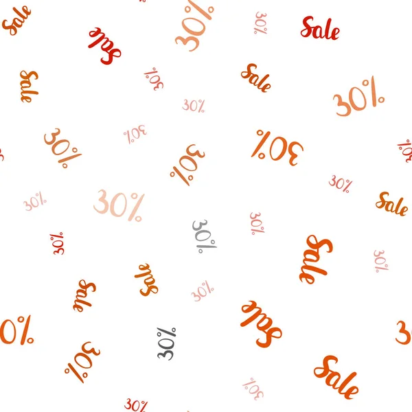 Светло Оранжевый Вектор Бесшовное Покрытие Символами Продаж Красочный Набор Процентных — стоковый вектор