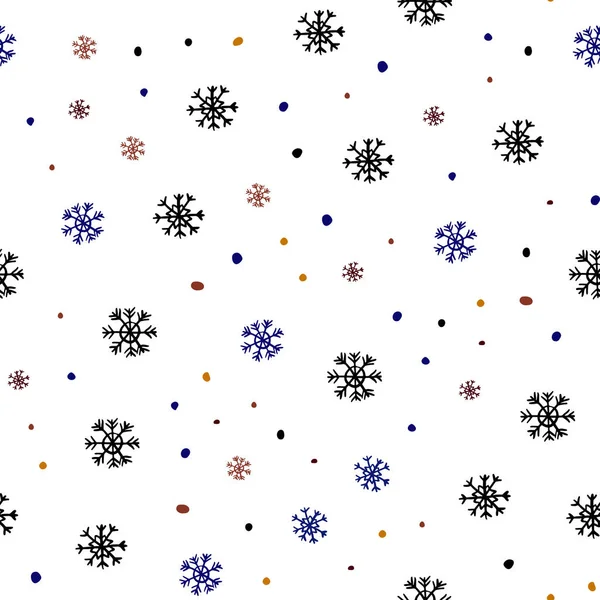 Dark Multicolor Vector Diseño Sin Costuras Con Copos Nieve Brillantes — Archivo Imágenes Vectoriales
