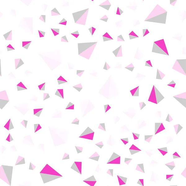 Light Pink Vector Seamless Isometric Background Triangles Glitter Abstract Illustration — Stock Vector