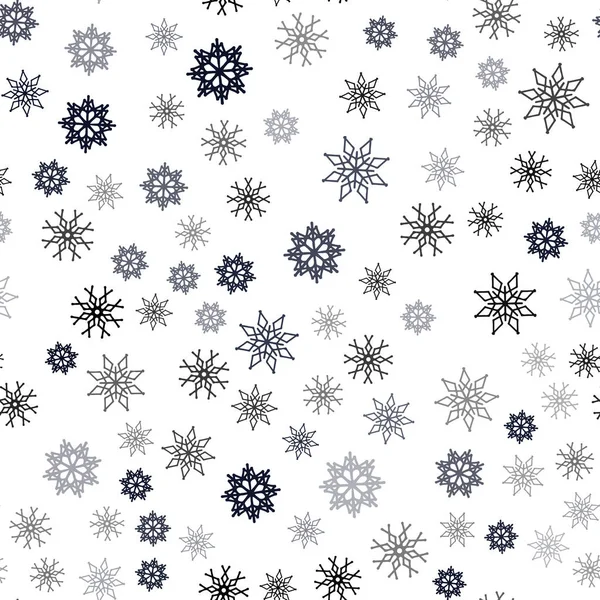 Mörkblå Vektor Sömlös Täck Med Vackra Snöflingor Glitter Abstrakta Illustrationen — Stock vektor