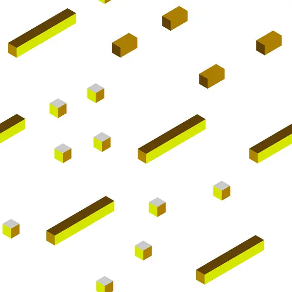 Dark Green Yellow Vector Seamless Isometric Texture Rectangular Style Glitter — Stock Vector