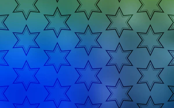 Light Blue Green Vector Pattern Christmas Stars Modern Geometrical Abstract — Stock Vector