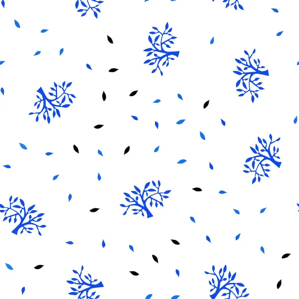 Fond Abstrait Sans Couture Vecteur Bleu Clair Avec Des Feuilles — Image vectorielle