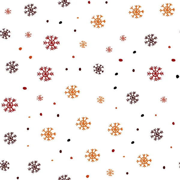 Dark Red Vector Fondo Sin Costuras Con Copos Nieve Navidad — Vector de stock