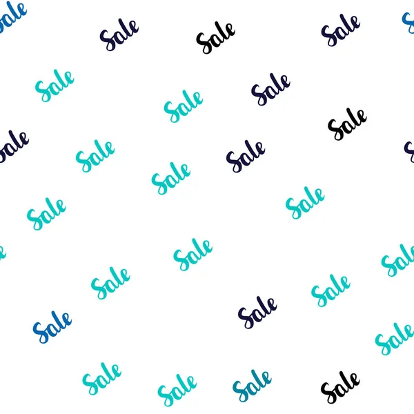 浅蓝色 绿色矢量无缝纹理与销售简单的符号 在抽象模板上带有销售标志的插图 商业广告 商业广告的设计 — 图库矢量图片