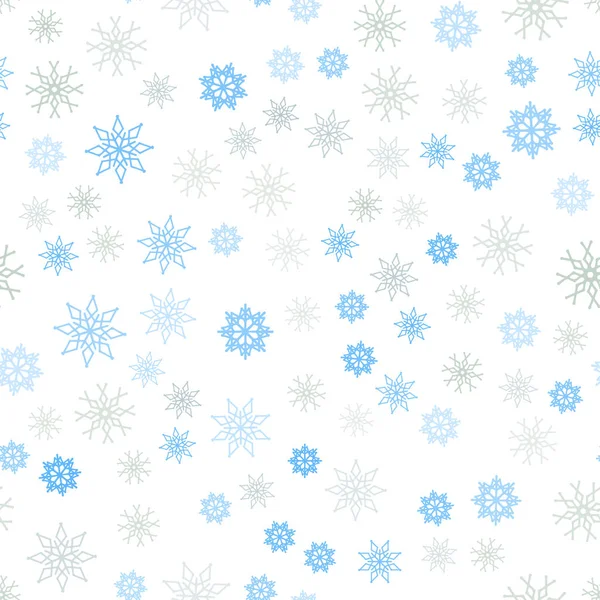 Light Blue Yellow Vector Seamless Texture Colored Snowflakes Modern Geometrical — Stock Vector