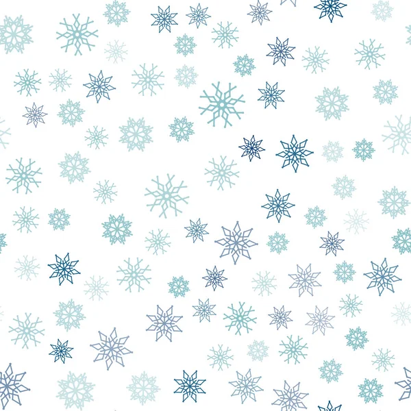 Light Blue Vector Seamless Cover Beautiful Snowflakes Glitter Abstract Illustration — Stock Vector