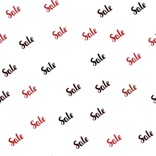 Dark Red vector seamless layout with discount words. Colored words of sales with gradient on white background. Backdrop for mega promotions, discounts.