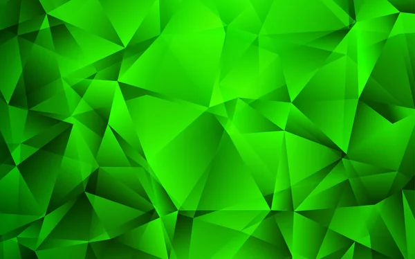 Textura Vectorial Verde Claro Estilo Triangular Triángulos Sobre Fondo Abstracto — Vector de stock