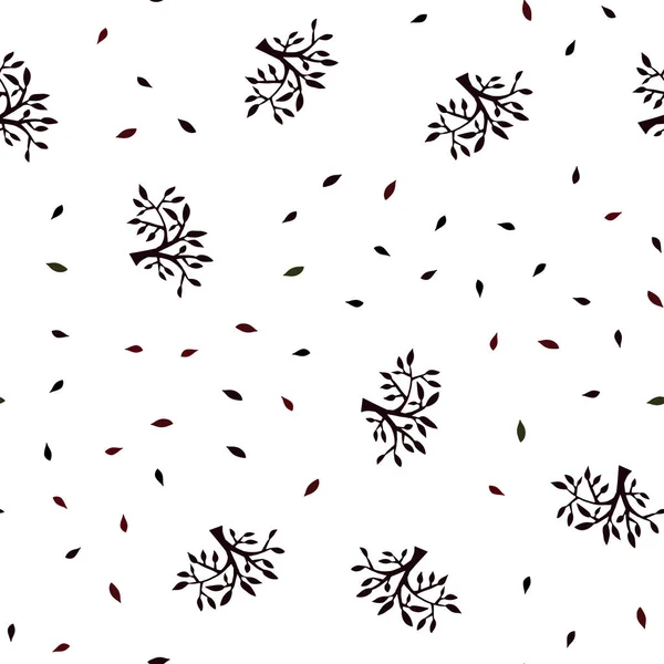 Vecteur Rouge Foncé Motif Abstrait Sans Couture Avec Des Feuilles — Image vectorielle