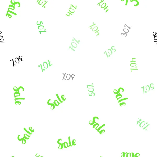 Textura Sin Costura Vector Verde Claro Con Precios Venta Gradiente — Vector de stock