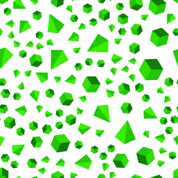 Hellgrüne Vektor Nahtlose Isometrische Vorlage Mit Kristallen Quadraten Glitzernde Abstrakte — Stockvektor