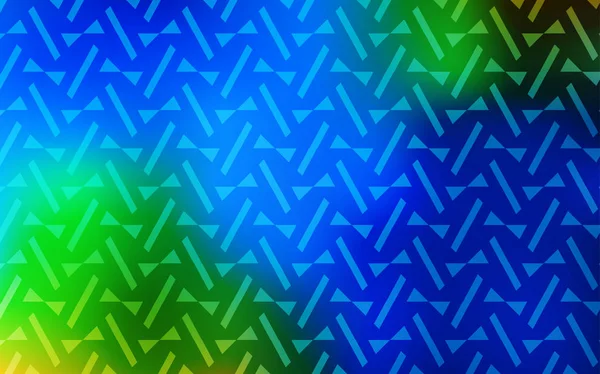 Bleu Clair Fond Vectoriel Vert Avec Des Lignes Des Triangles — Image vectorielle