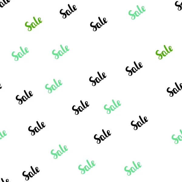 Lekkie Bezszwowe Tło Wektor Zielony Słowami Sprzedaży Kolorowe Słowa Sprzedaży — Wektor stockowy